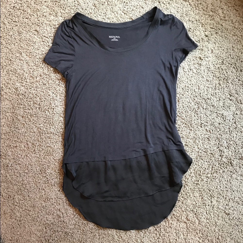 Merona tunic with chiffon accent